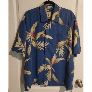Jamaica Jaxx Silk Island Style Mens Short Sleeve‎ Button Down Shirt XL Tropical